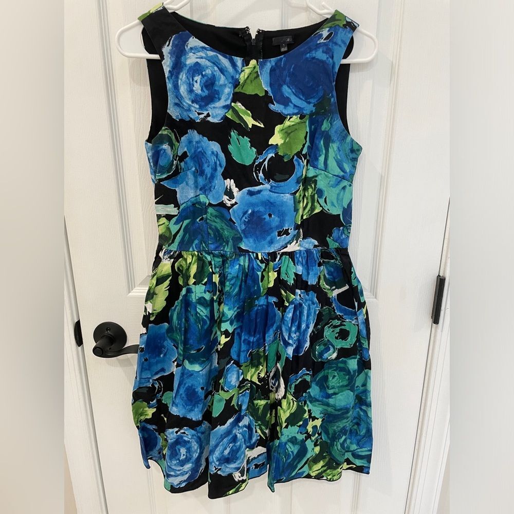 Maurices Blue Black Green Floral Sleeveless A Line Dress Women’s Size 3